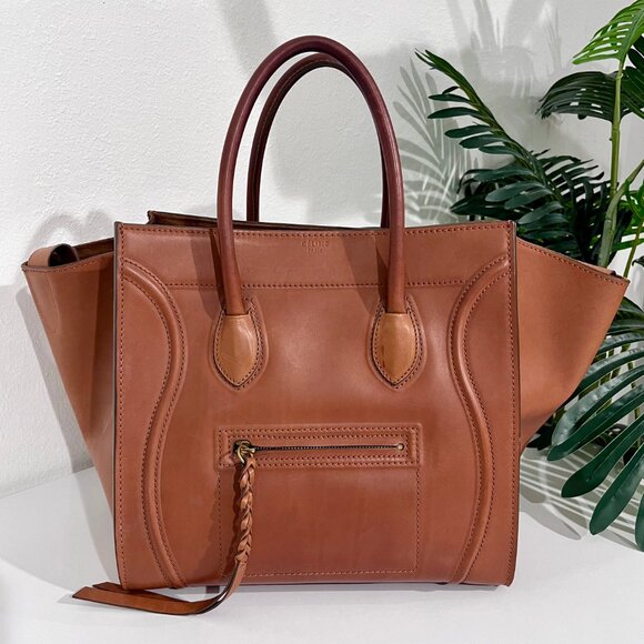 Celine Cognac Brown Medium Phantom Luggage Tote - Picture 1 of 15